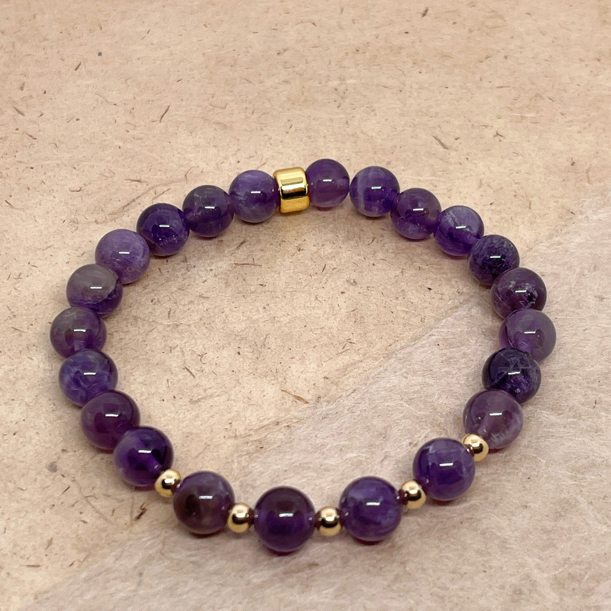 Amethyst Stone Quartz 8 mm Elastic Beaded Bracelet - Magic Crystals 8mm Beads Bracelet