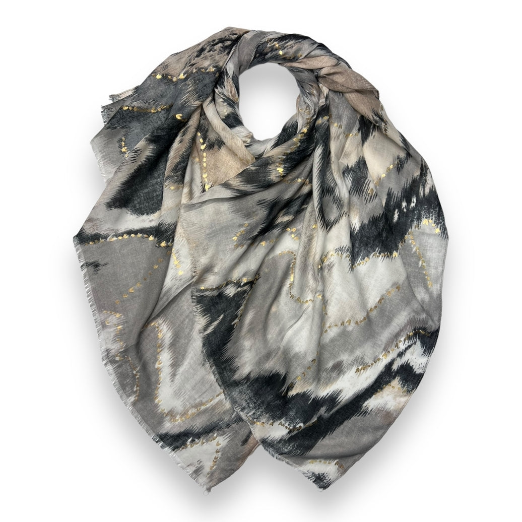 Black and Gold Wave Scarf - Calm Gift Set - Djuna Studios