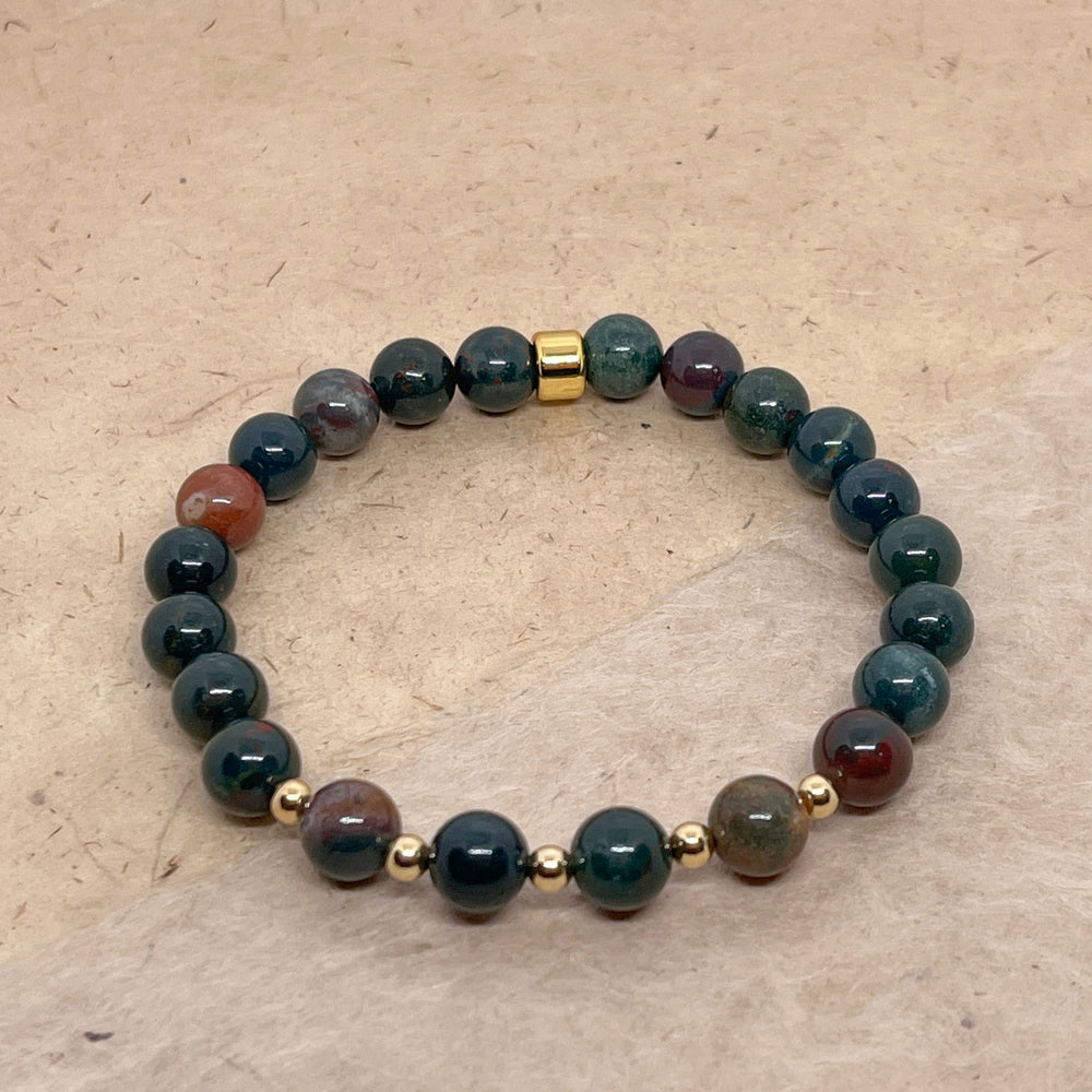 Bloodstone Gemstone Bracelet 8mm - Djuna Studios