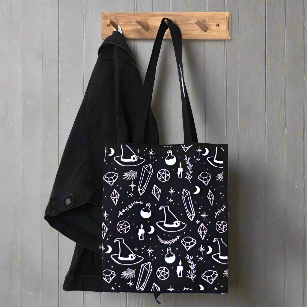 Crystal Witch Print Polycotton Tote Bag