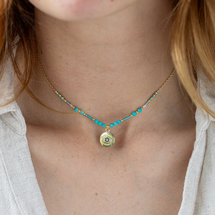 Turquoise Evil Eye Necklace