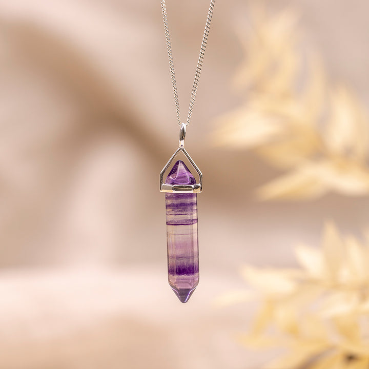 Fluorite - Sterling Silver Point Pendant