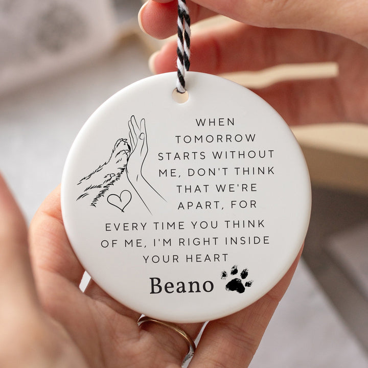 Personalised Dog Bereavement Gift - Keepsake Plaque Paw