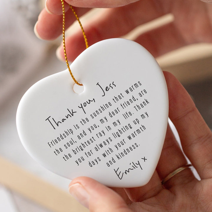 Personalised Heart Ceramic - Friendship Is The Sunshine