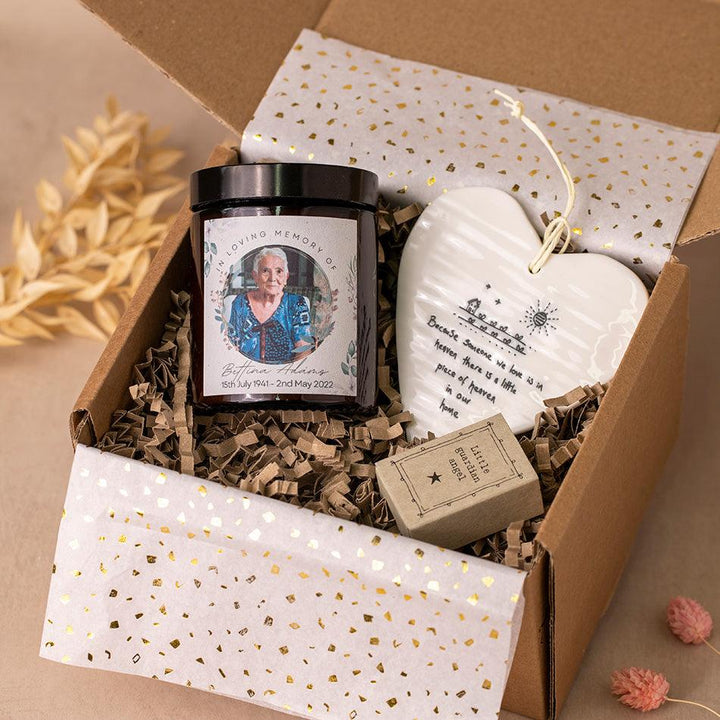 With Sympathy Gift Box - Little Guardian Angel & Photo Candle