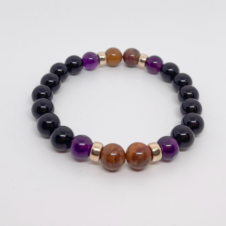 Stability and Serenity - Black Tourmaline, Petrified Wood and Amethyst ...