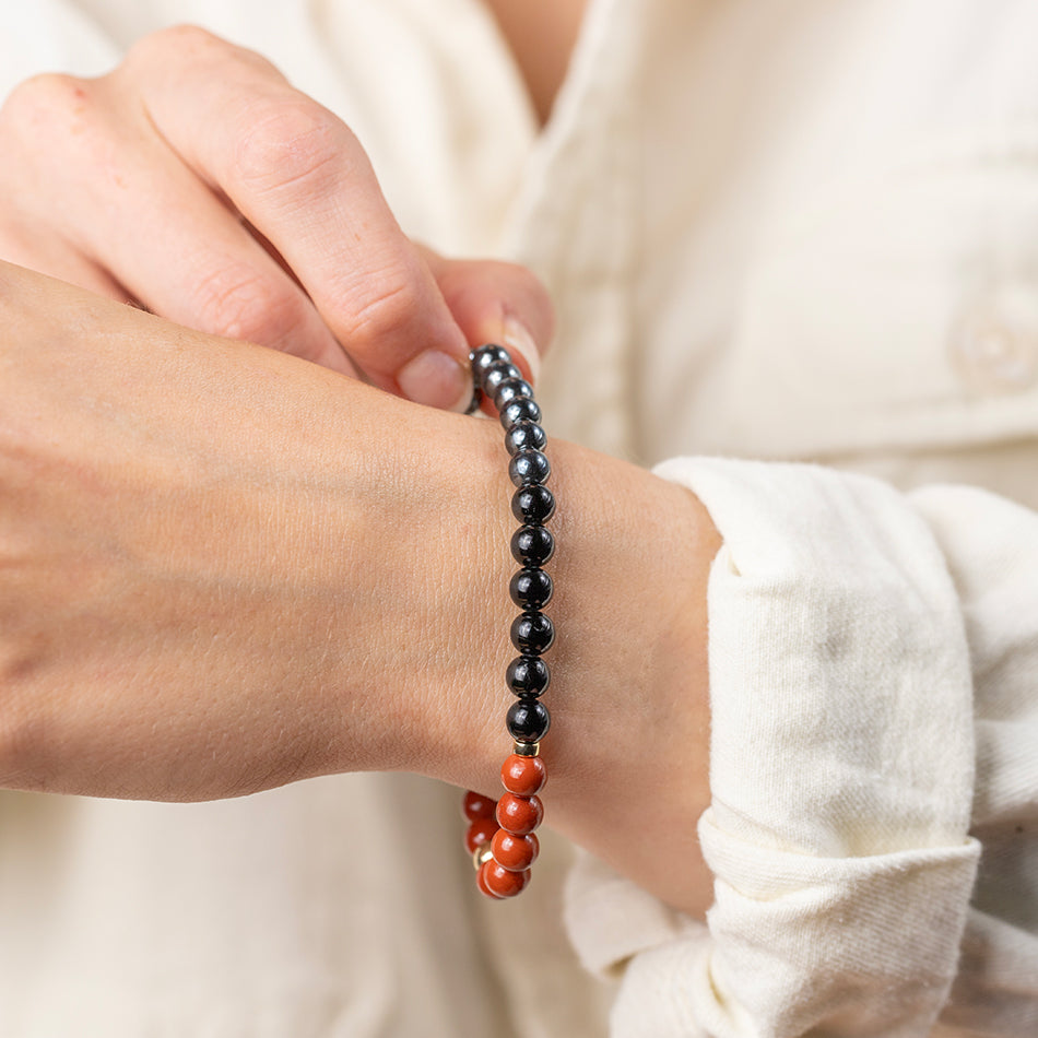 Strength & Stability: Red Jasper, Black Tourmaline & Hematite Bracelet