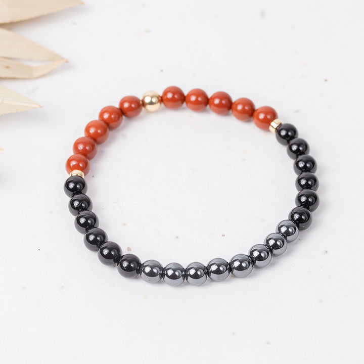 Strength & Stability: Red Jasper, Black Tourmaline & Hematite Bracelet