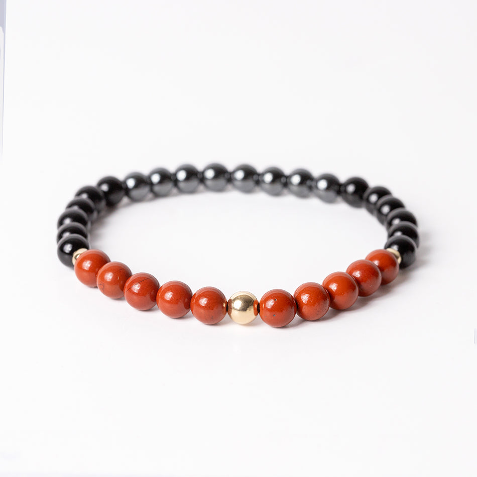 Strength & Stability: Red Jasper, Black Tourmaline & Hematite Bracelet