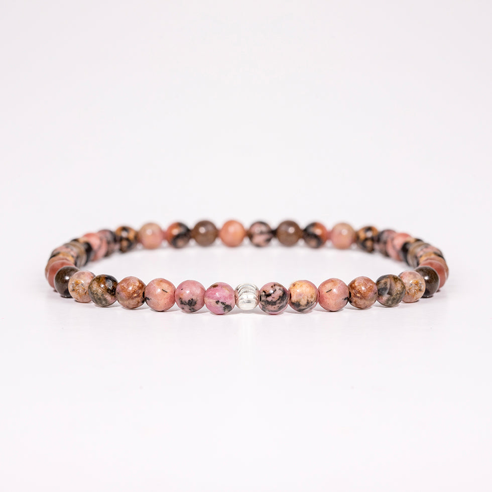 Rhodonite Gemstone Bracelet 4mm