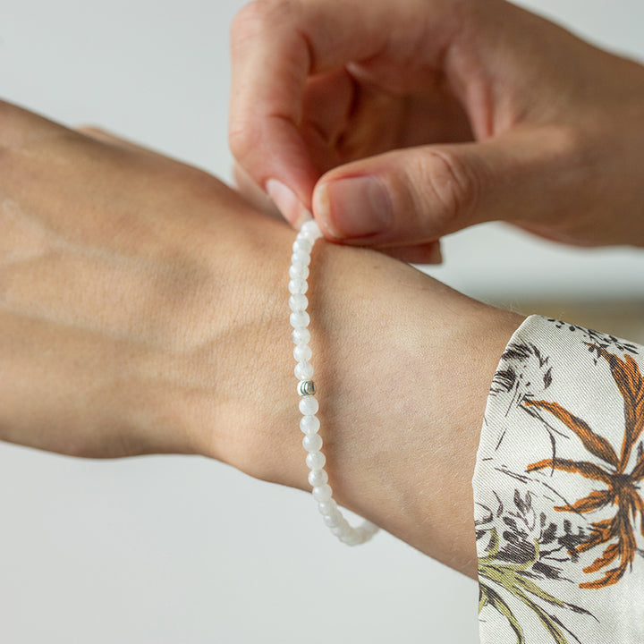 Selenite Gemstone Bracelet 4mm