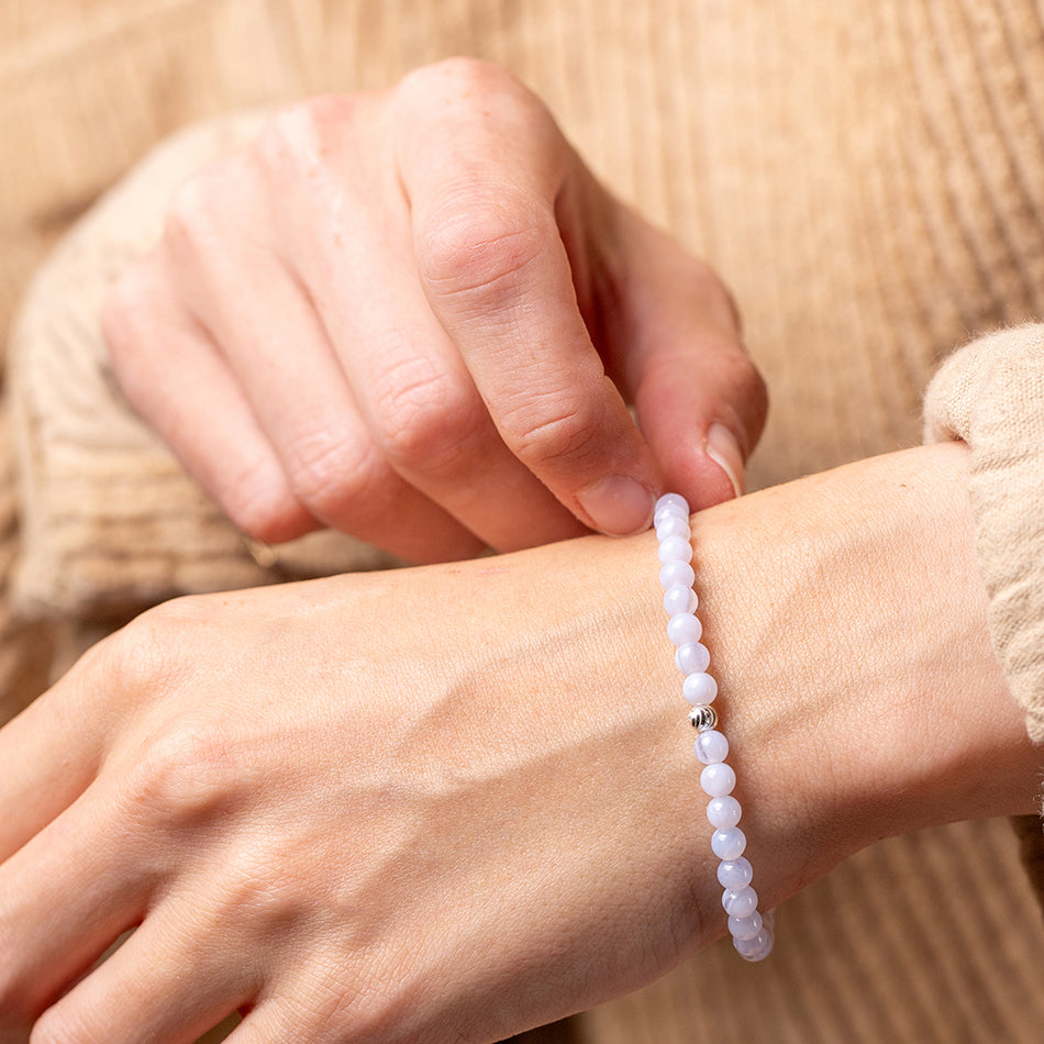 Selenite Gemstone Bracelet 4mm