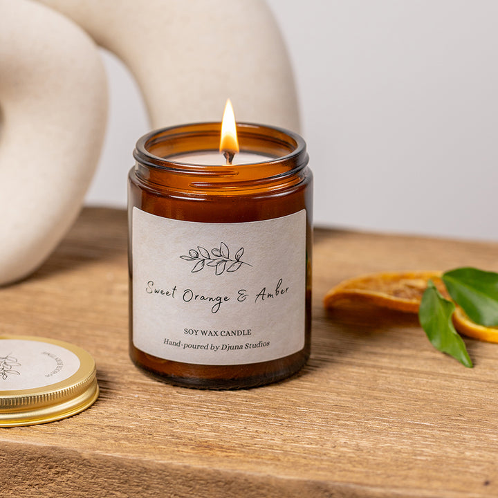 Sweet Orange and Amber Soy Wax Candle