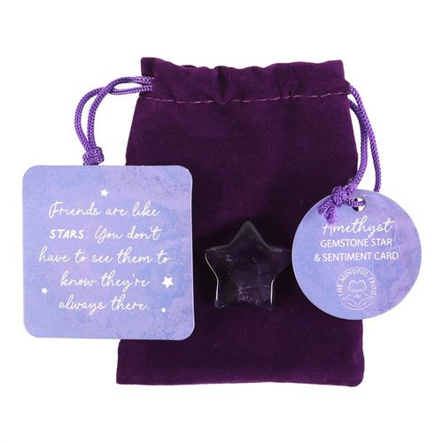 Friends Are Like Stars Lucky Amethyst Crystal Star in a Bag - Djuna Studios