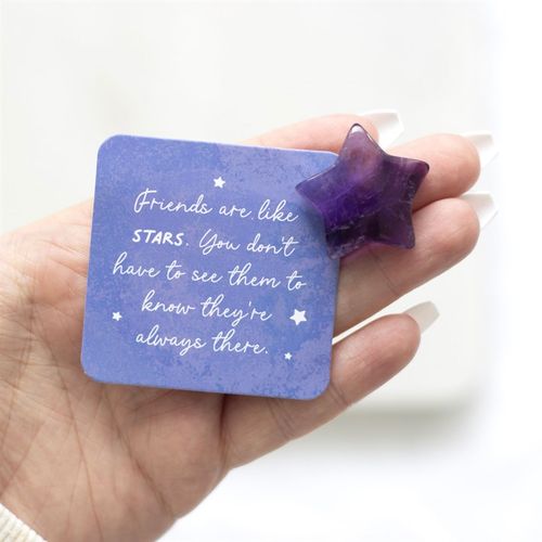 Friends Are Like Stars Lucky Amethyst Crystal Star in a Bag - Djuna Studios