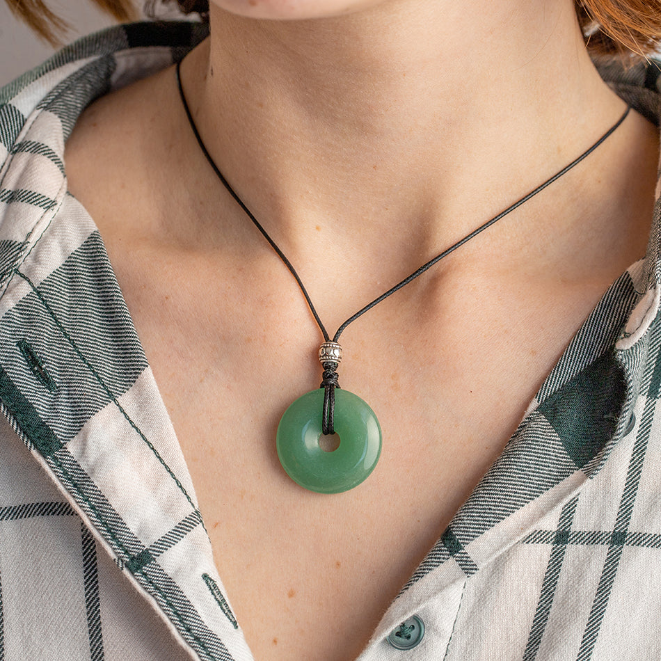 Green Aventurine Crystal Necklace for Luck