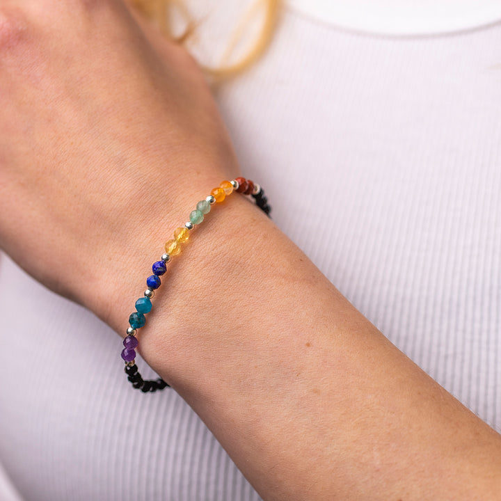 Seven Chakra Bracelet Dainty - 4mm