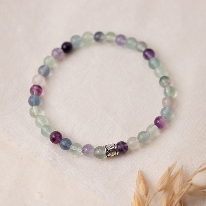 Fluorite Gemstone Bracelet 6mm