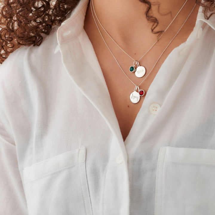 Personalised January Birthstone Necklace - Burgundy Crystal