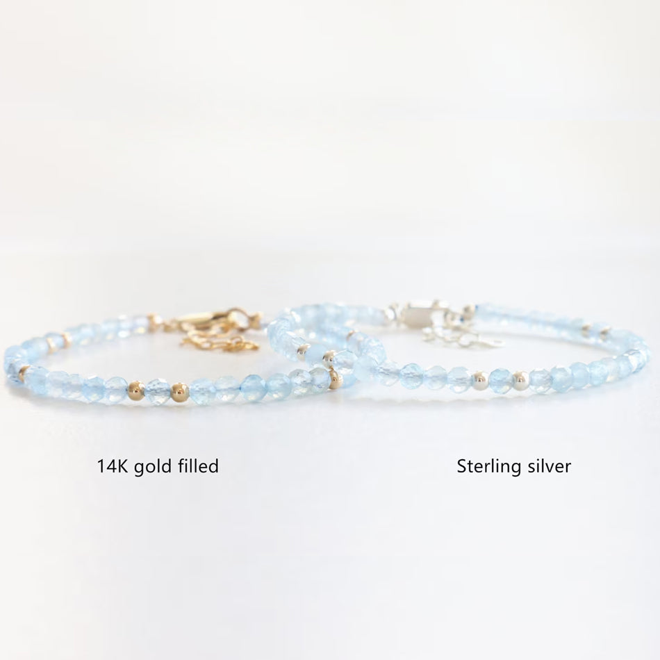 Aquamarine Dainty Bracelet