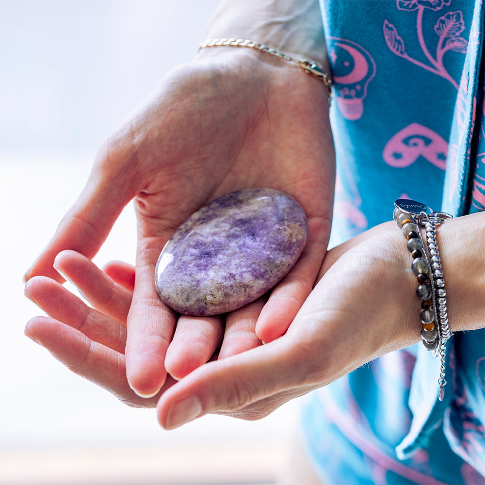 Lepidolite Palm Stone