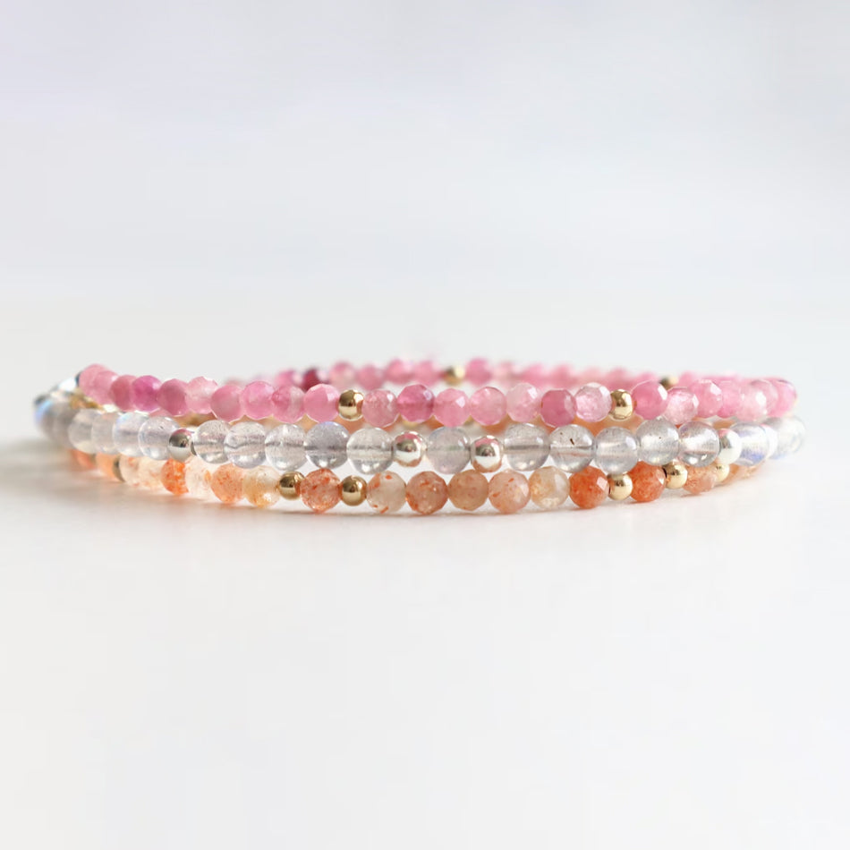 Pink Tourmaline Dainty Bracelet