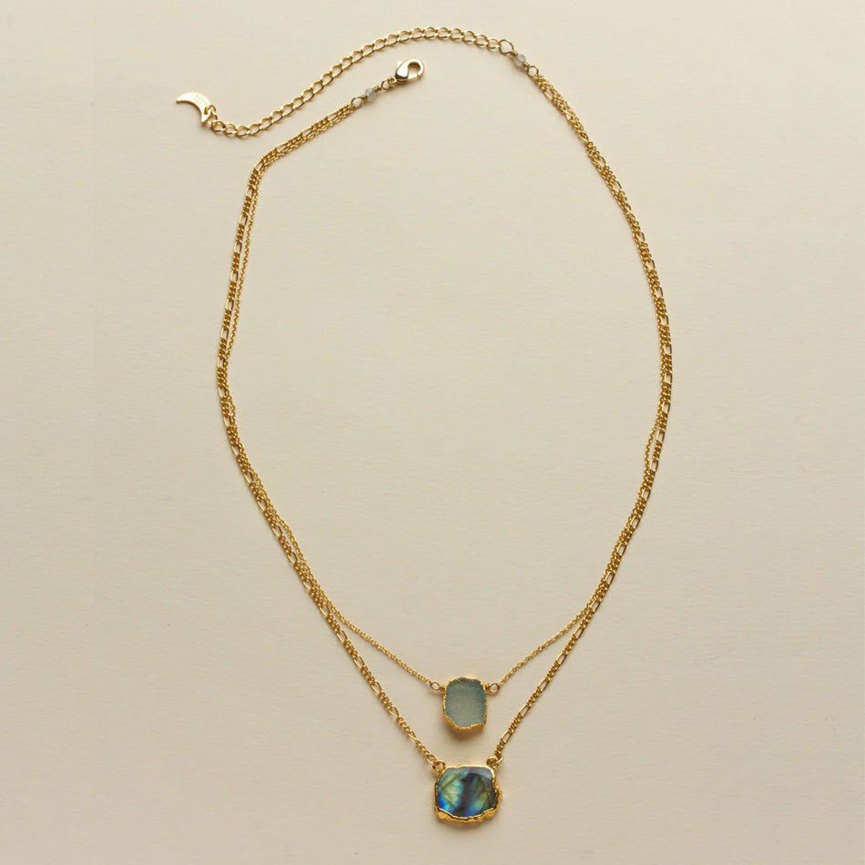 Labradorite Layered Necklace Set