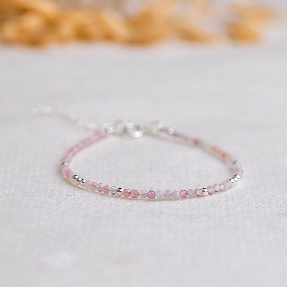 Pink Rose Beaded Bracelet