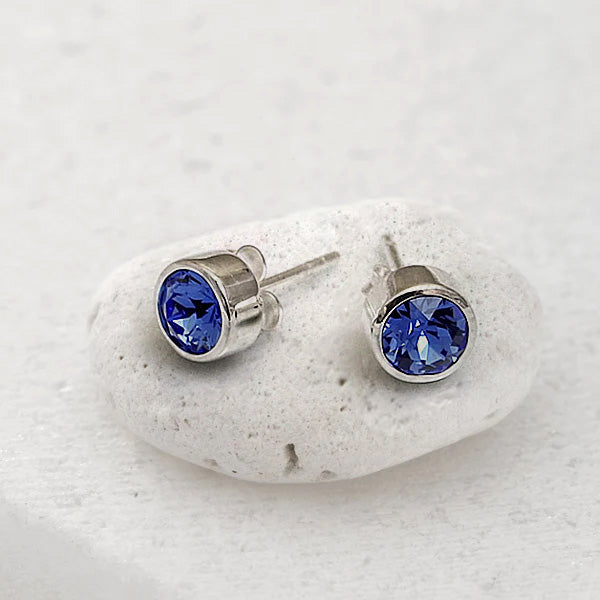 September Birthstone Earrings - Sapphire Crystal